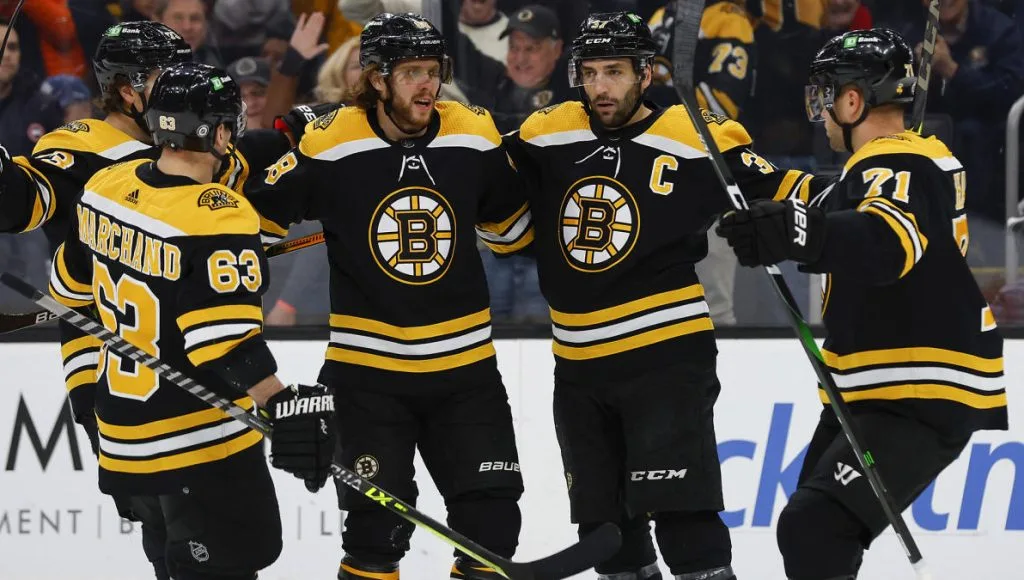 Hockey players on the bench