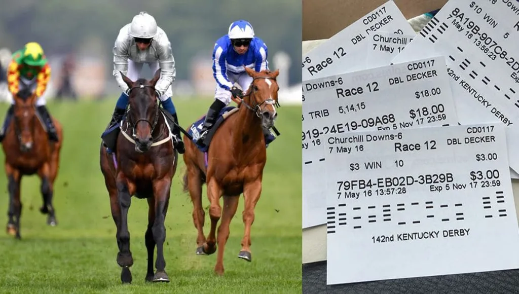 Racehorses and betting slips